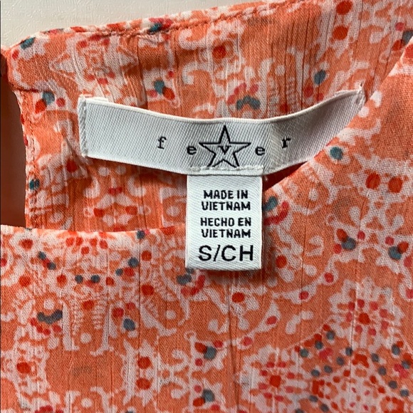 NWOT Fever lightweight Orange Print Tank Blouse - Picture 3 of 8